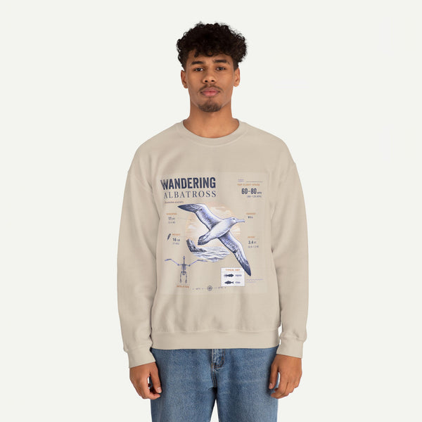 Wandering Albatross Anatomy Sweatshirt — Vintage Seabird Illustration