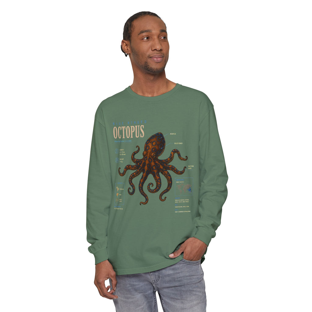 Octopus Anatomy Long Sleeve Tee — Vintage Marine Biology Graphic Shirt