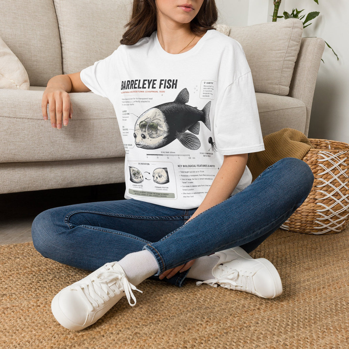 Barreleye Fish Anatomy T-Shirt — Deep Sea Biology Graphic Tee