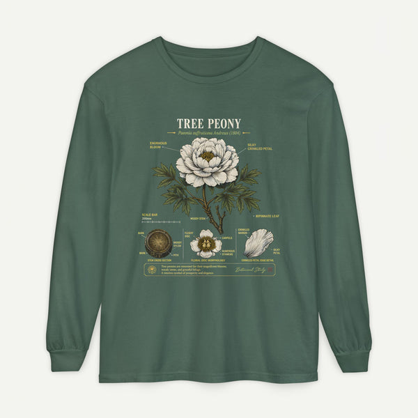 Tree Peony Illustration Long Sleeve Tee