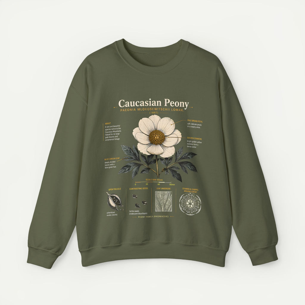 Caucasian Peony Botanical Crewneck Sweatshirt