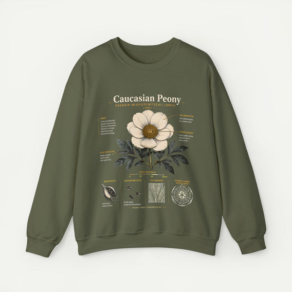 Caucasian Peony Botanical Crewneck Sweatshirt
