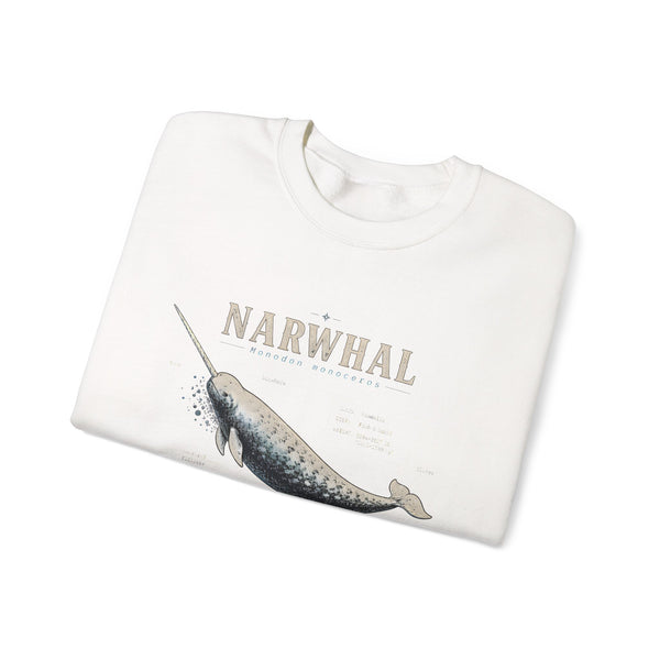 Narwhal Crewneck Sweatshirt - Vintage Sea Mammal Graphic