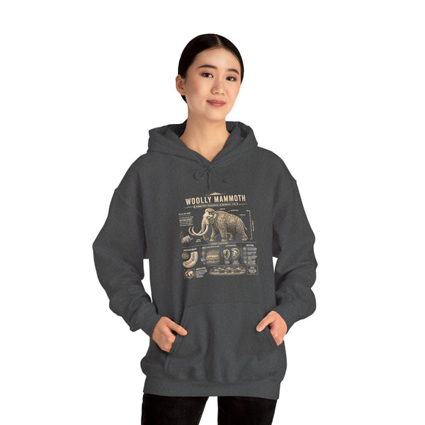 Woolly Mammoth Diagram Hoodie — Vintage Natural History Graphic Sweatshirt