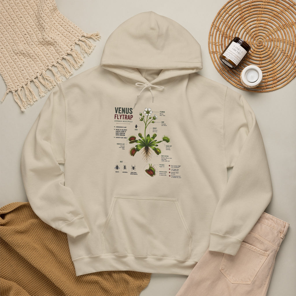 Venus Flytrap Botanical Hoodie – Illustrated Carnivorous Plant Guide