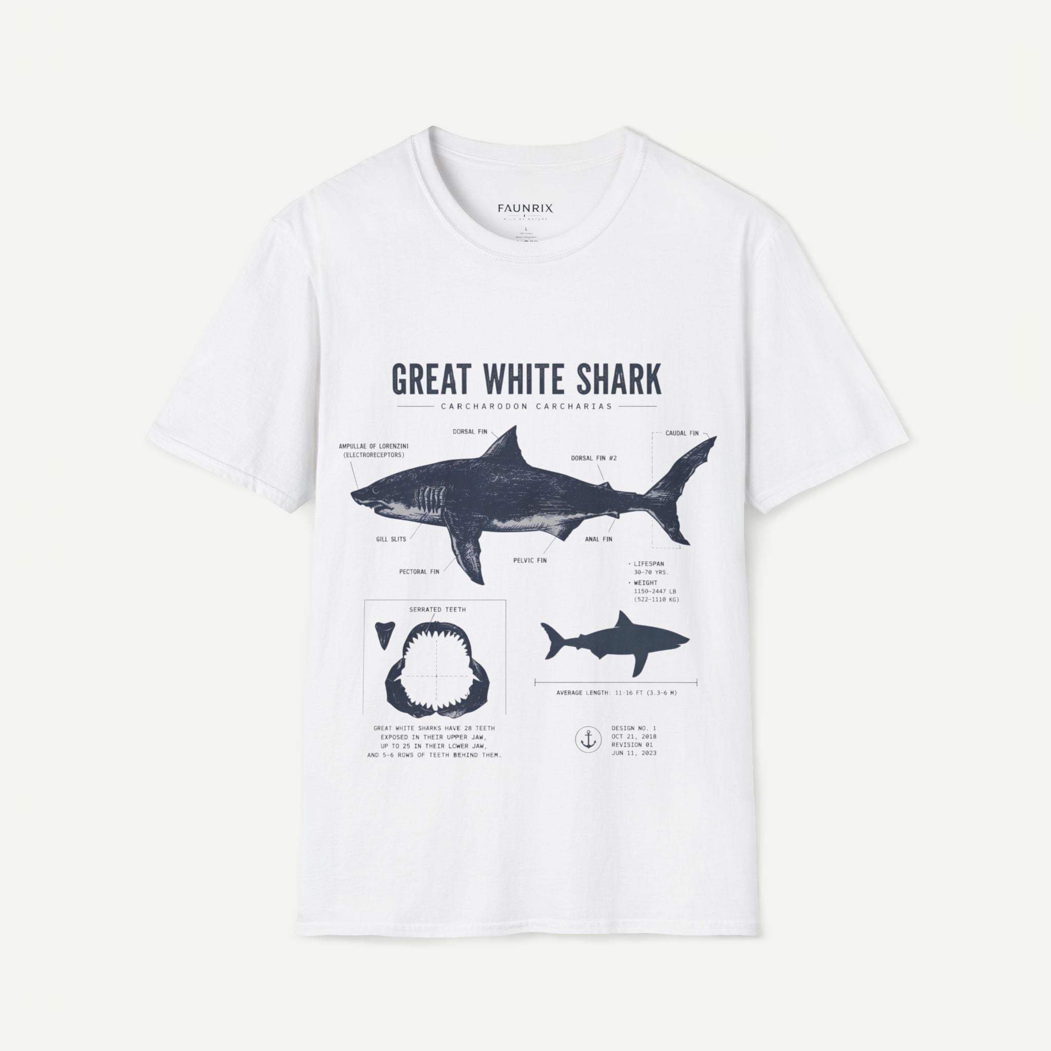 Great White Shark Anatomy T-shirt Secondary image
