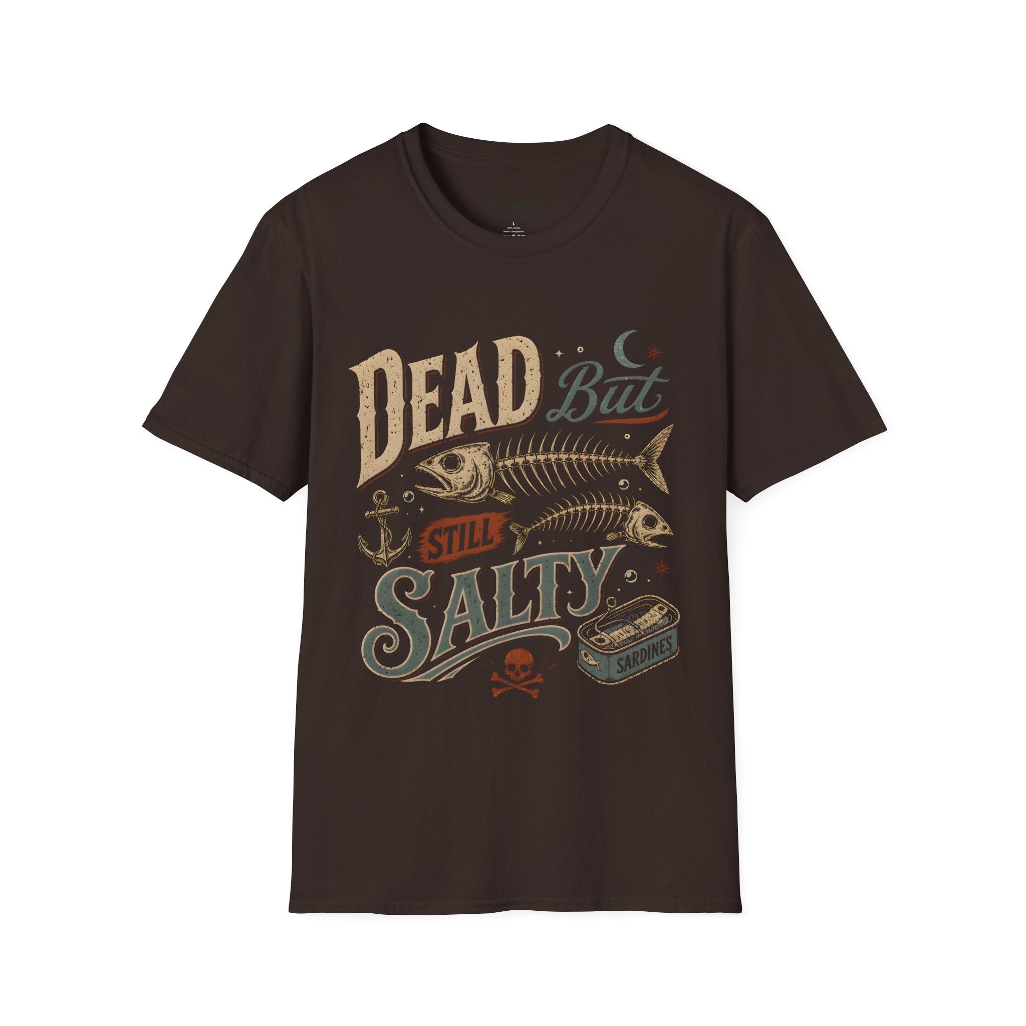 Dead But Still Salty T-Shirt — Vintage Fish Skeleton Nautical Graphic Tee Secondary image