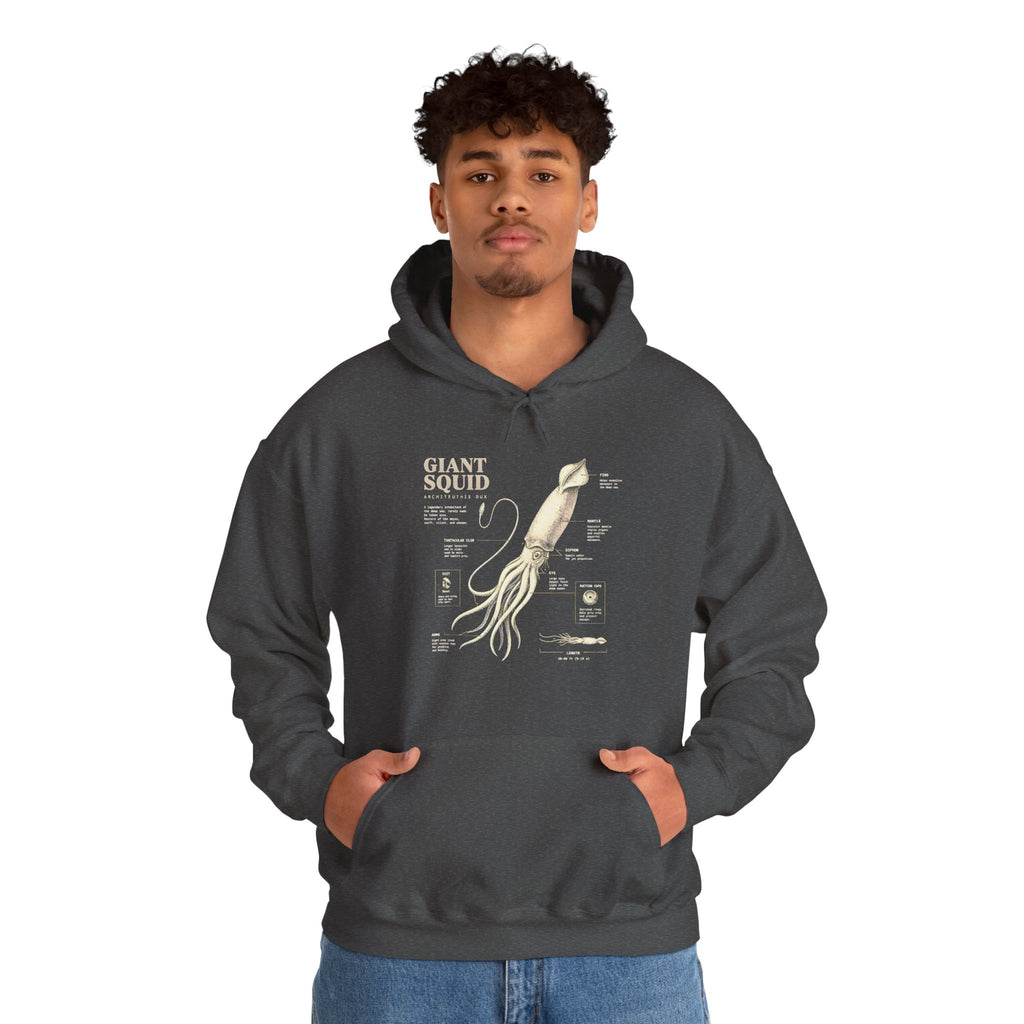 Giant Squid Hoodie – Minimal Nautical Illustration Sweatshirt