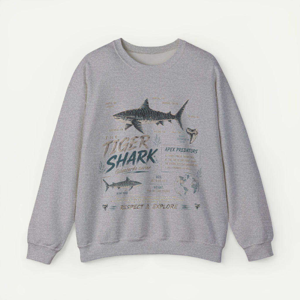 Tiger Shark Anatomy Sweatshirt — Marine Biology Graphic Crewneck