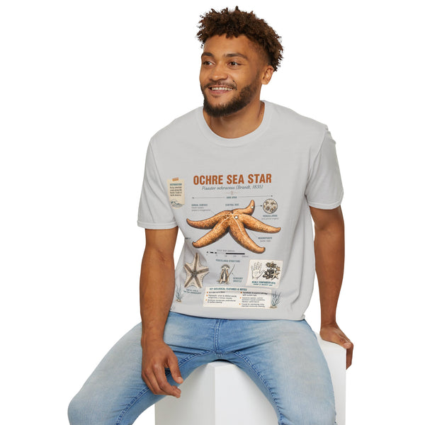 Sea Star Anatomy T-Shirt — Ochre Starfish Illustration Tee