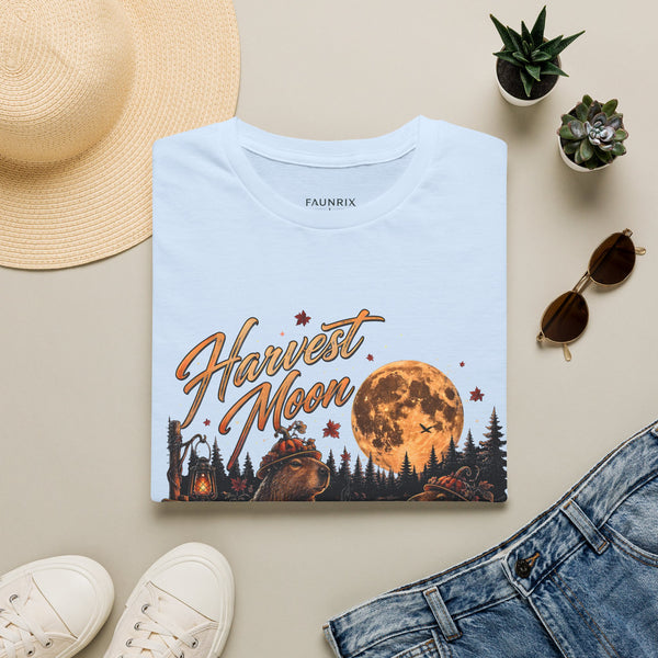 Harvest Moon T-Shirt — Autumn Campfire Bear Forest Tee