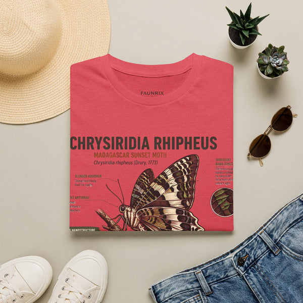 Moth Anatomy Tee — Chrysiridia Rhipheus Madagascar Sunset Moth Scientific Print