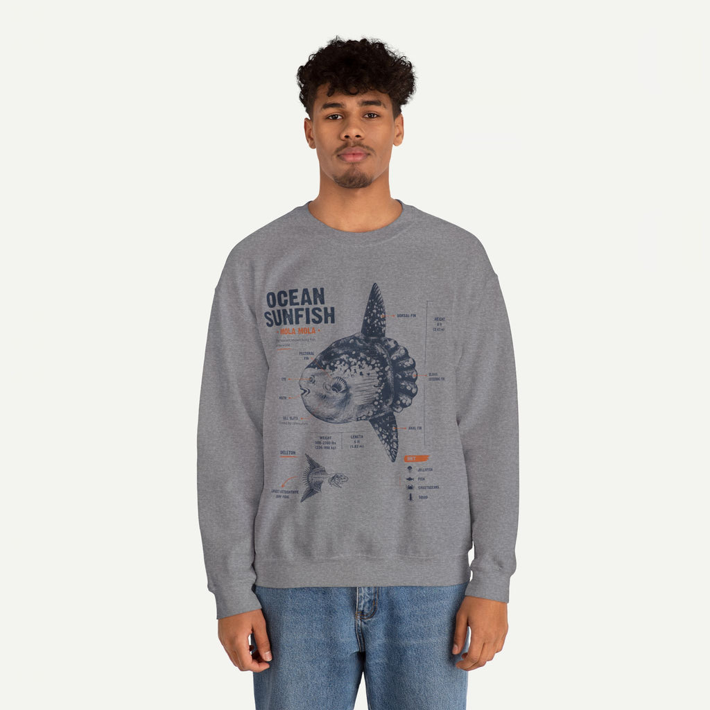 Ocean Sunfish Sweatshirt — Mola Mola Diagram Crewneck