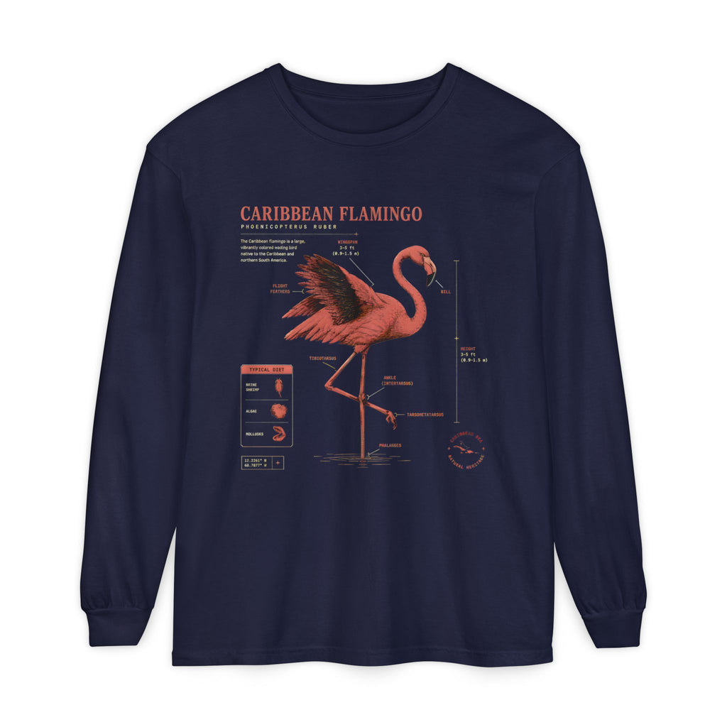 Caribbean Flamingo Anatomy Long Sleeve Tee