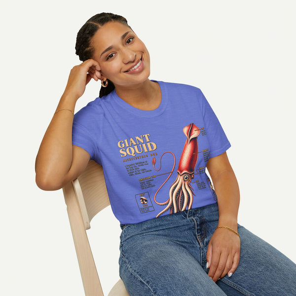 Squid Anatomy Graphic T-Shirt — 'Giant Squid' Vintage Scientific Illustration