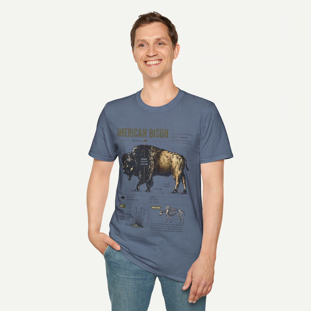 Vintage American Bison Anatomy T-Shirt