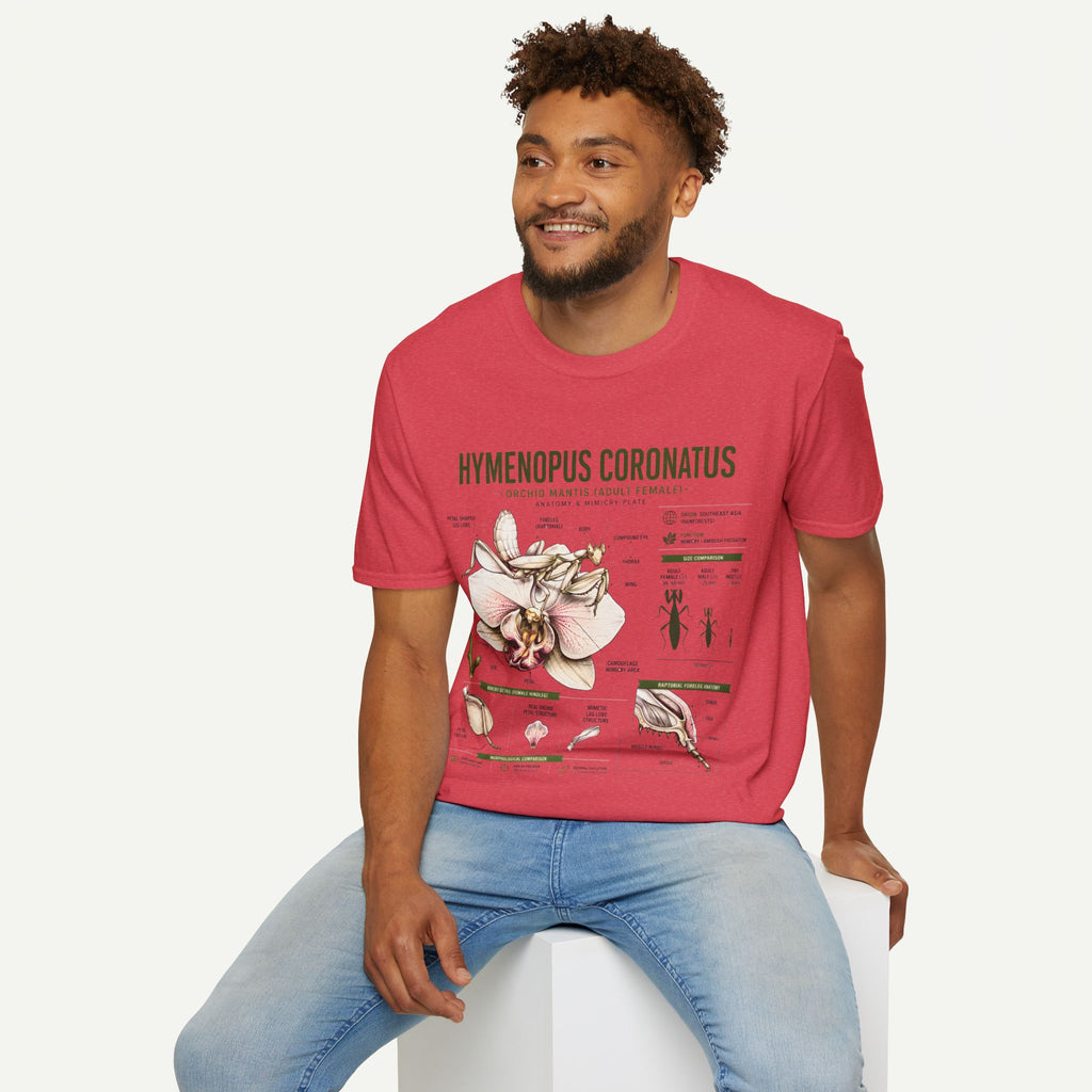 Mantis Anatomy Tee — Hymenopus Coronatus Orchid Mantis Illustration