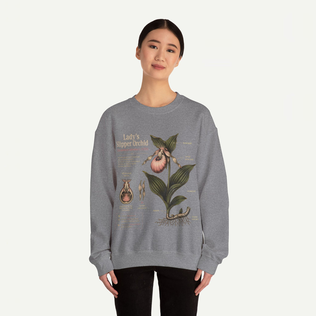 Lady's Slipper Orchid Botanical Sweatshirt