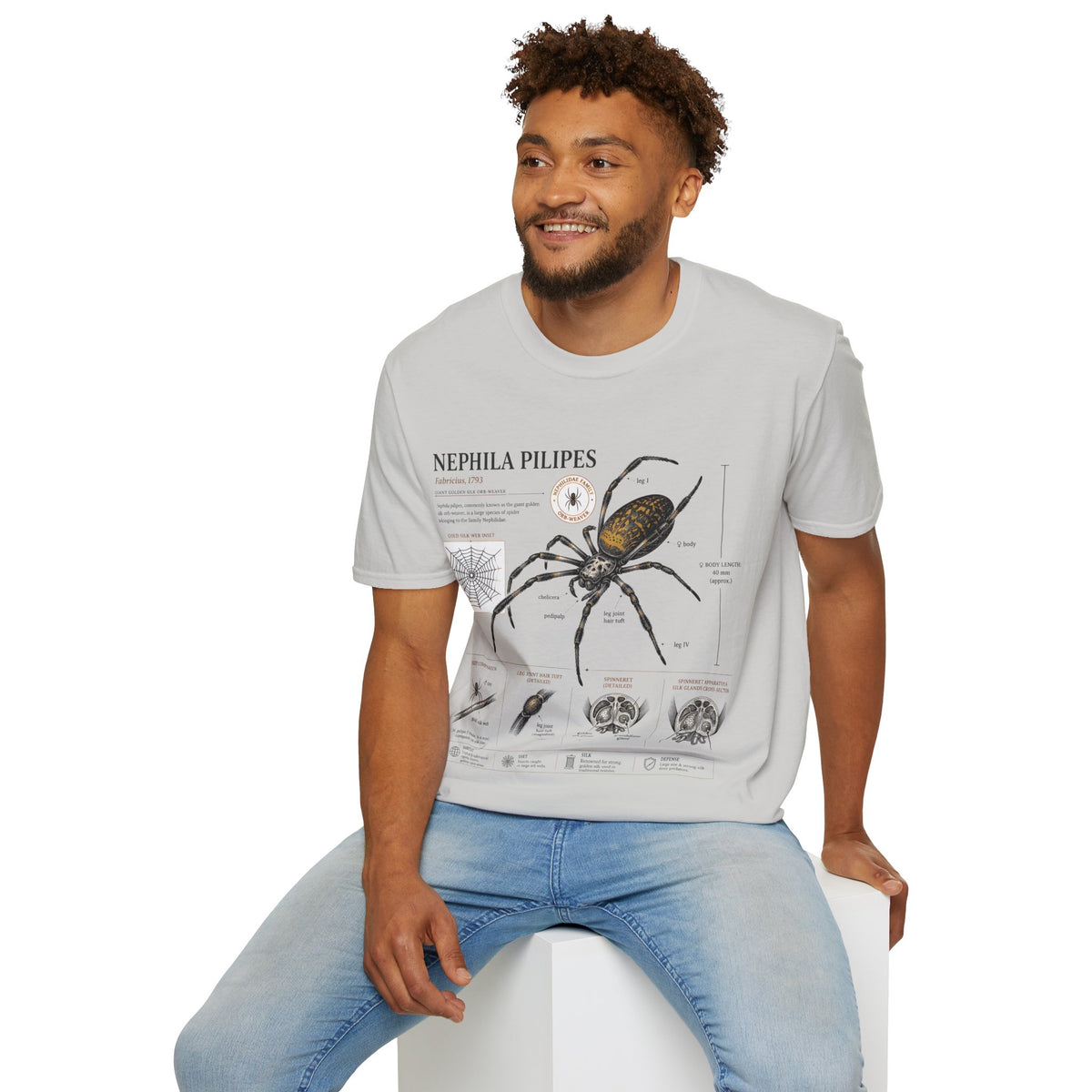 Spider Anatomy T-Shirt — Epephila Pilipis Scientific Illustration Tee