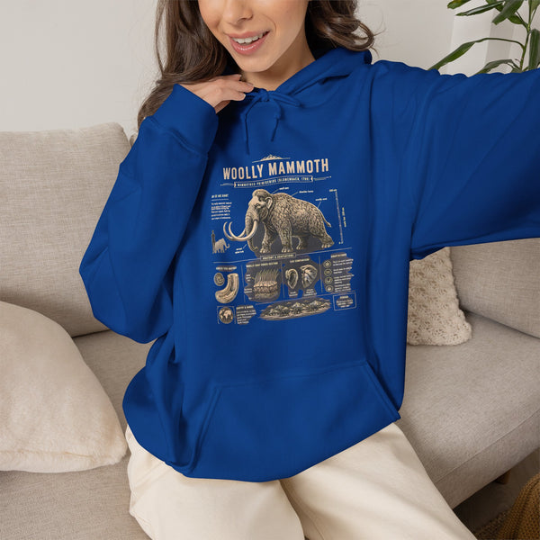Woolly Mammoth Diagram Hoodie — Vintage Natural History Graphic Sweatshirt