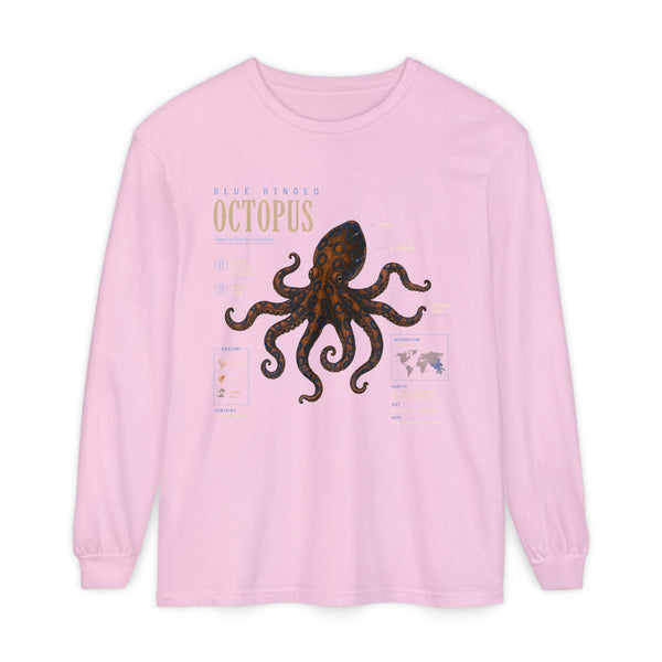 Octopus Anatomy Long Sleeve Tee — Vintage Marine Biology Graphic Shirt