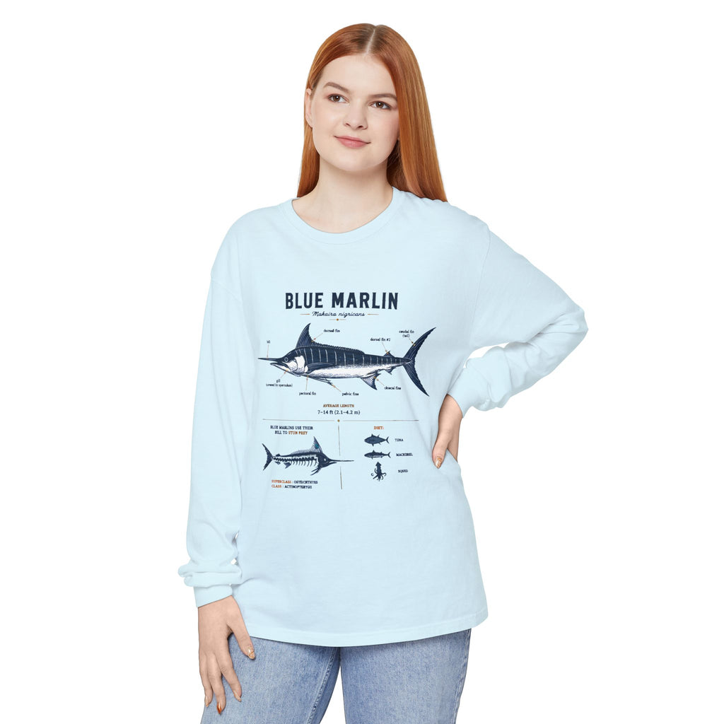 Blue Marlin Anatomy Long Sleeve Shirt