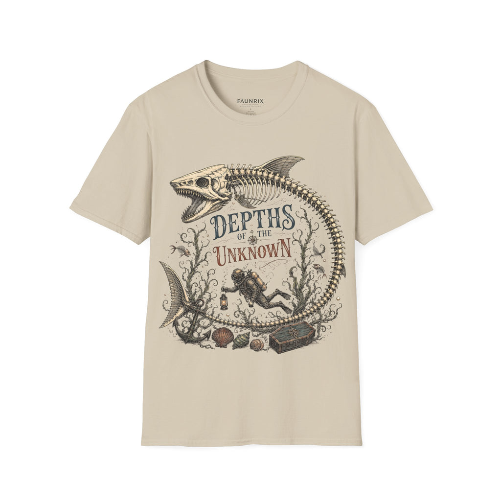 Depths of the Unknown Fish Skeleton T-Shirt