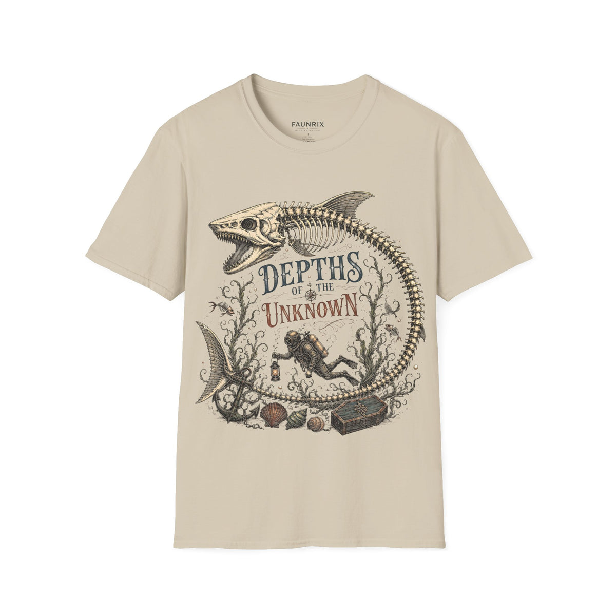 Depths of the Unknown Fish Skeleton T-Shirt