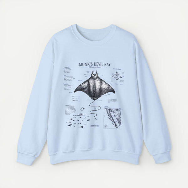 Munk’s Devil Ray Anatomy Sweatshirt — Vintage Marine Biology Graphic Crewneck