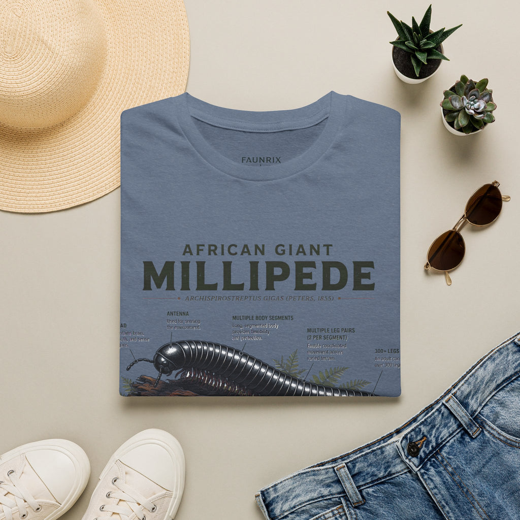 Millipede Anatomy T-Shirt — 'African Giant Millipede' Scientific Graphic Tee