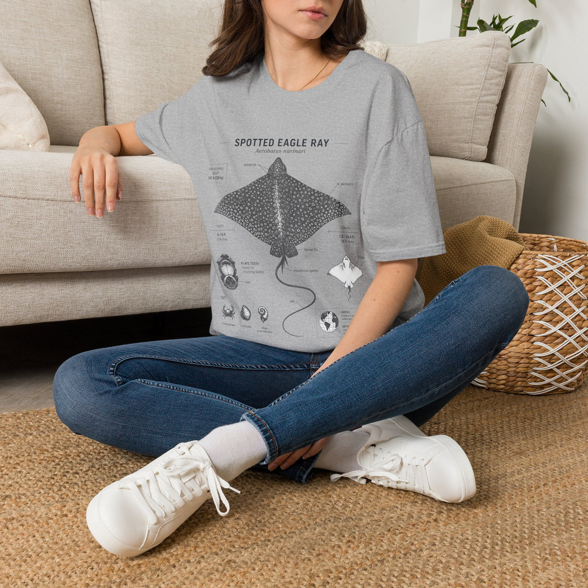 Spotted Eagle Ray Anatomy T-Shirt — Marine Life Graphic Tee