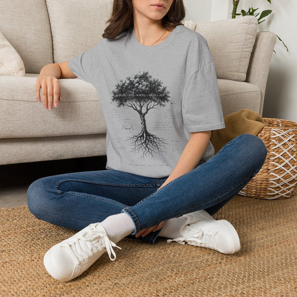 Tree of Life T‑Shirt — Botanical Graphic with Roots and Photosynthesis Diagram
