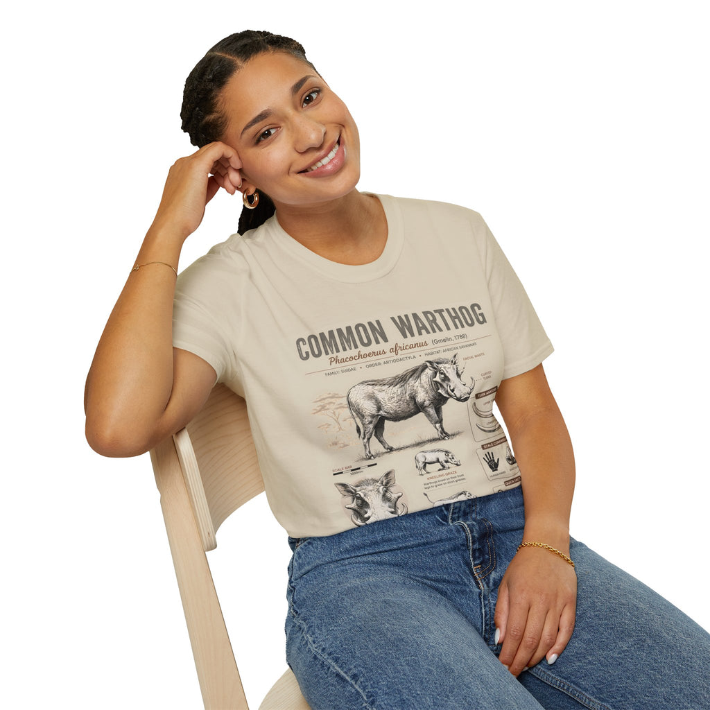 Common Warthog Anatomy T-Shirt — Vintage Wildlife Graphic Tee