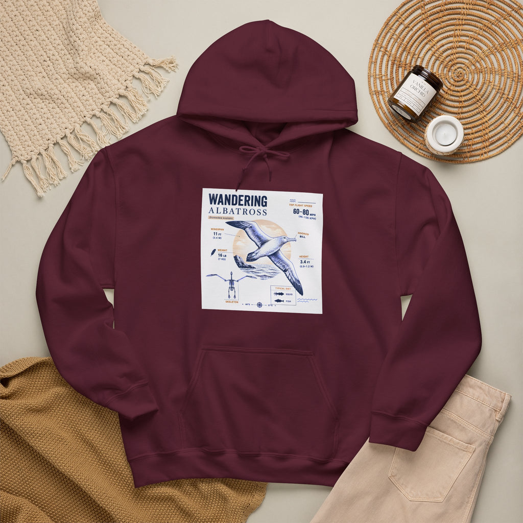 Wandering Albatross Hoodie — Illustrated Sea Bird Anatomy Pullover