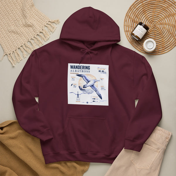 Wandering Albatross Hoodie — Illustrated Sea Bird Anatomy Pullover