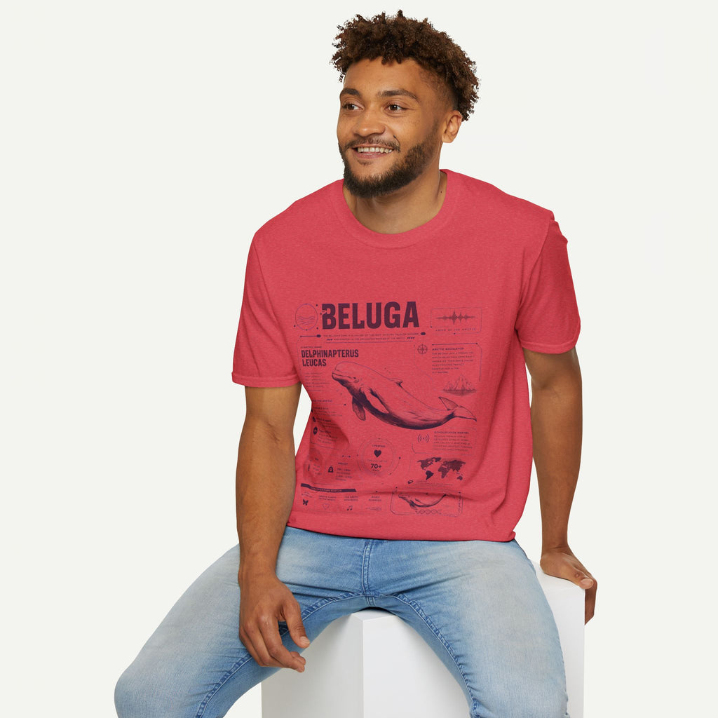 Beluga Whale Anatomy T-Shirt — Marine Life Illustration Tee Delphinapterus leucas