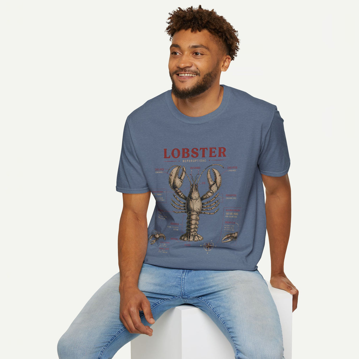 Lobster Anatomy T-Shirt — Vintage Nautical Seafood Diagram Tee