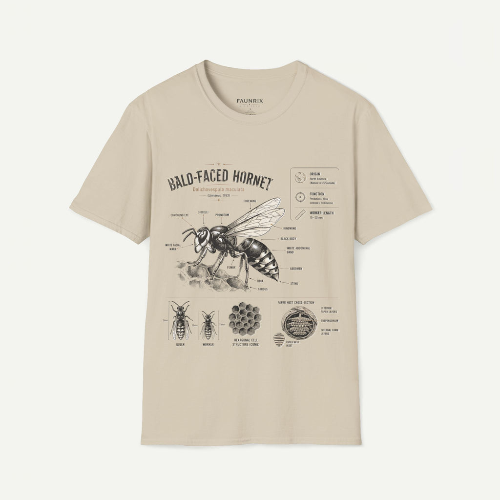 Bald-Faced Hornet Anatomy T-Shirt - Vintage Entomology Illustration