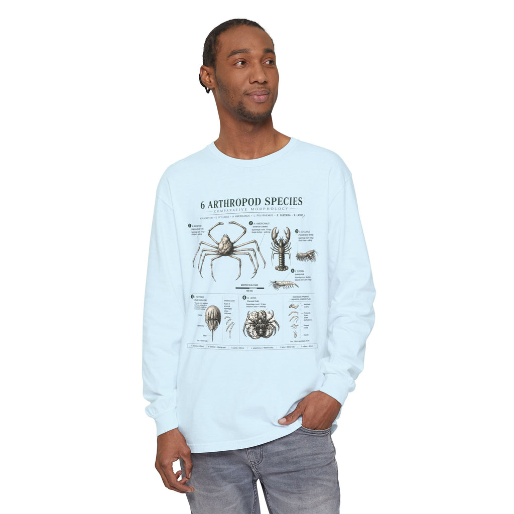 Arthropod Species Chart Long Sleeve Tee — Vintage Scientific Insect Diagram Shirt