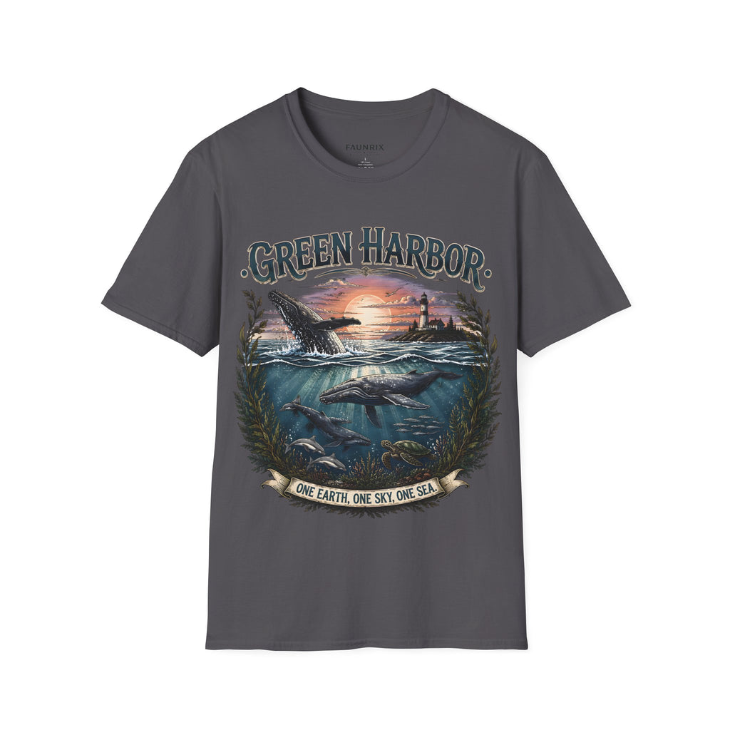 Green Harbor Sunset Whale T-Shirt