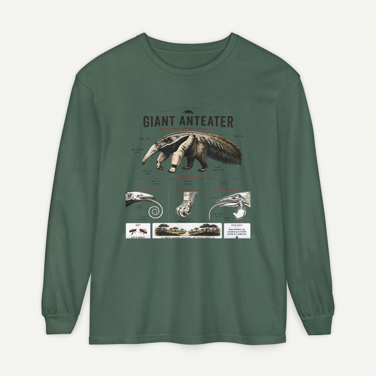 Giant Anteater Anatomy Long Sleeve Tee
