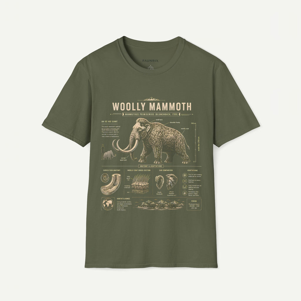 Woolly Mammoth Anatomy T-Shirt — Vintage Ice Age Graphic Tee