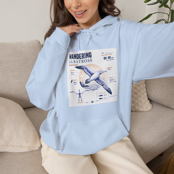 Wandering Albatross Hoodie — Illustrated Sea Bird Anatomy Pullover