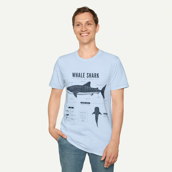 Whale Shark Anatomy Graphic T-Shirt — Marine Life Illustration Tee