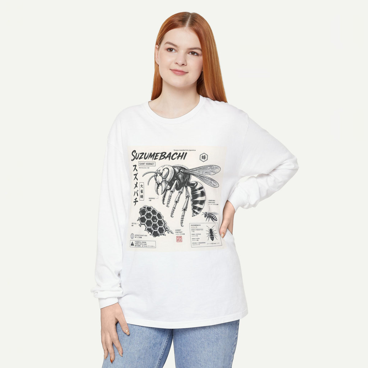 Suzumebachi Japanese Hornet Anatomy Long Sleeve Tee