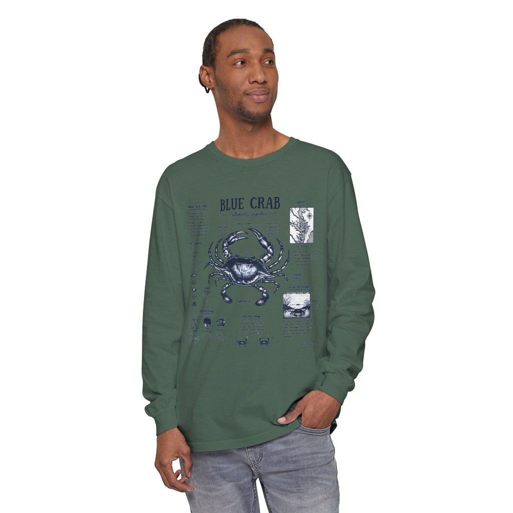 Blue Crab Anatomy Long Sleeve T-Shirt