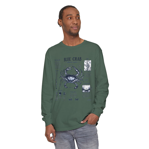 Blue Crab Anatomy Long Sleeve T-Shirt