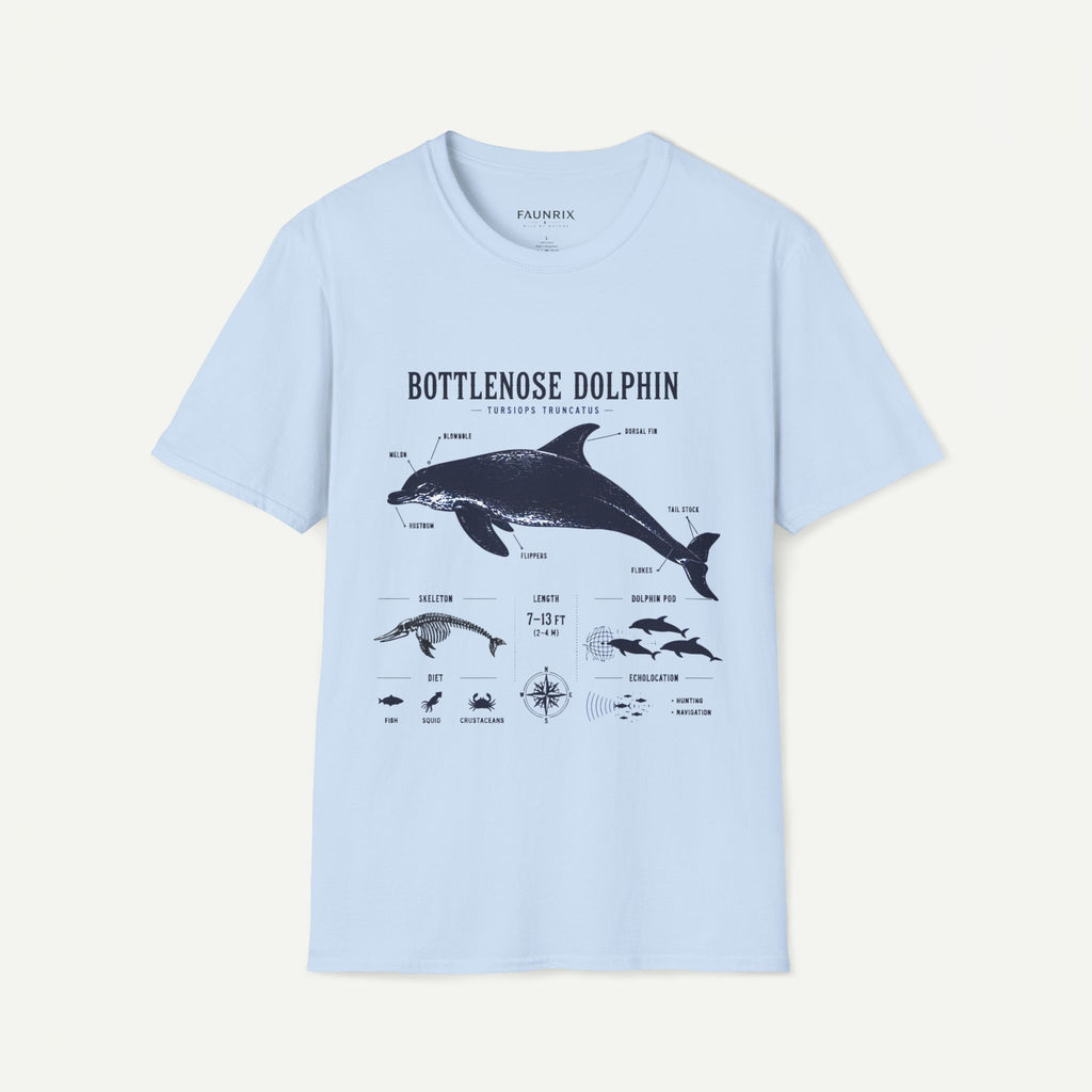 Bottlenose Dolphin Anatomy Tee – Illustrated Marine Life T-Shirt
