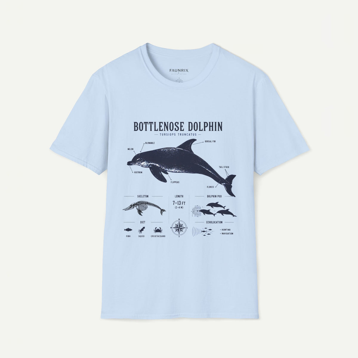 Bottlenose Dolphin Anatomy Tee – Illustrated Marine Life T-Shirt