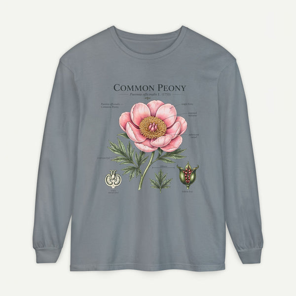 Botanical 'Common Peony' Long Sleeve Tee